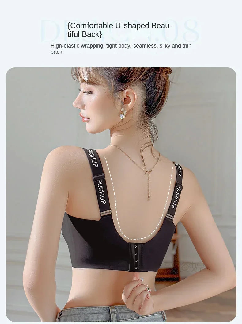 MOYISU JPN UK Full Cup Big Bra with Small Bra Women's Summer Thin Collection Breast Anti-sag Plus Size Seamless Sports Bra M-3XL