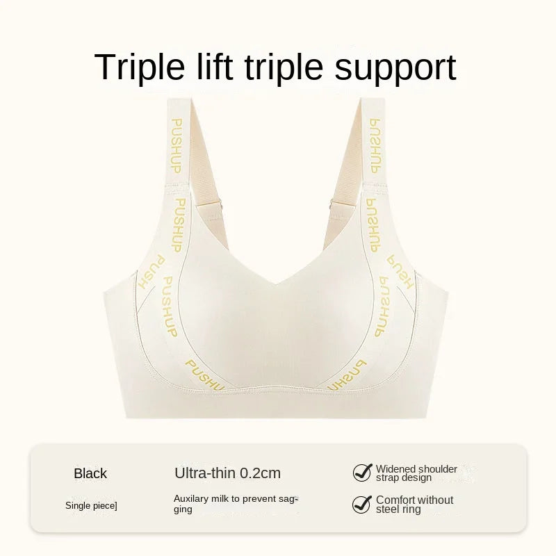 MOYISU JPN UK Full Cup Big Bra with Small Bra Women's Summer Thin Collection Breast Anti-sag Plus Size Seamless Sports Bra M-3XL