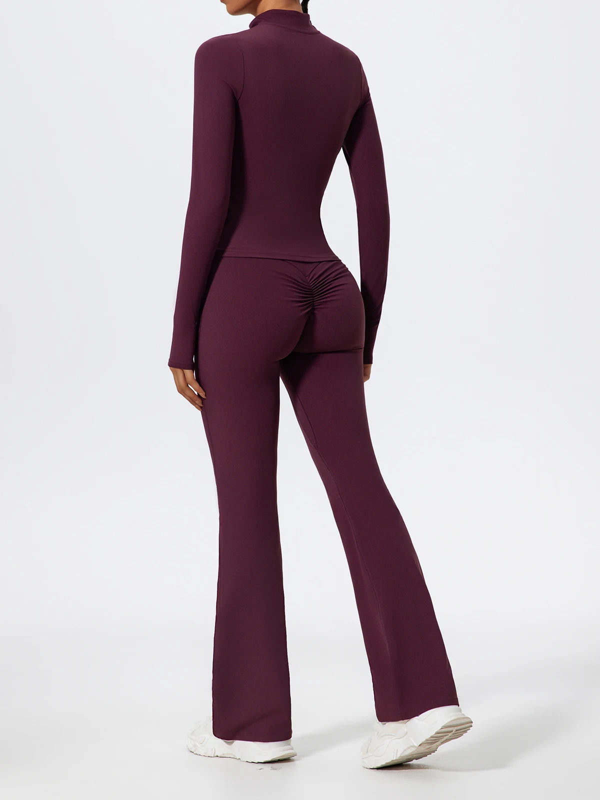 Hearuisavy Straight-Leg Sports Pants Gym Clothing Pilates Fitness Tights Naked Feeling Compression Wide Leg Yoga Leggings Women