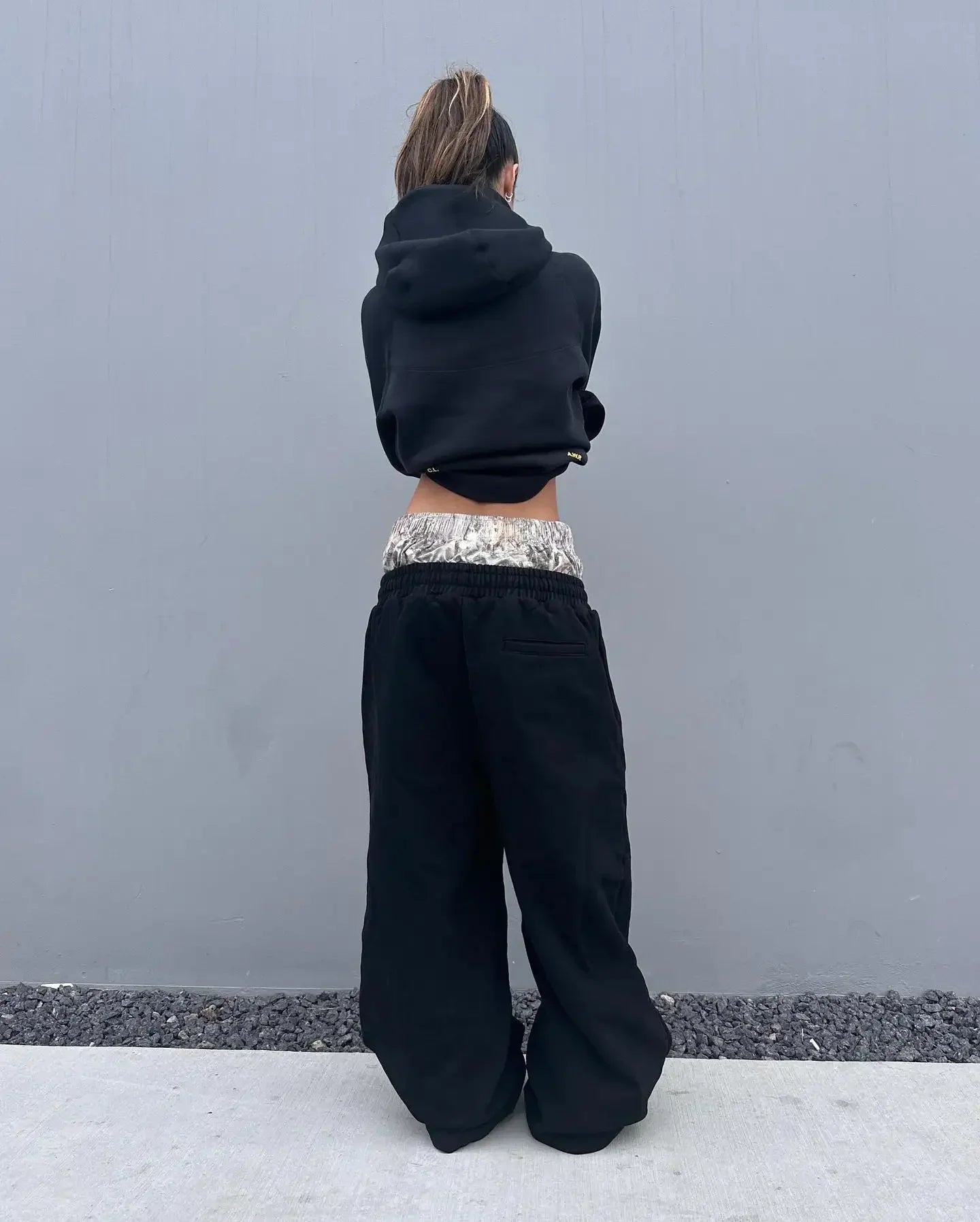 Y2K pants vintage Harajuku double Embroidered waist Sweatpants Men Wome Hip Hop Casual High waisted Wide Leg Pants Streetwear