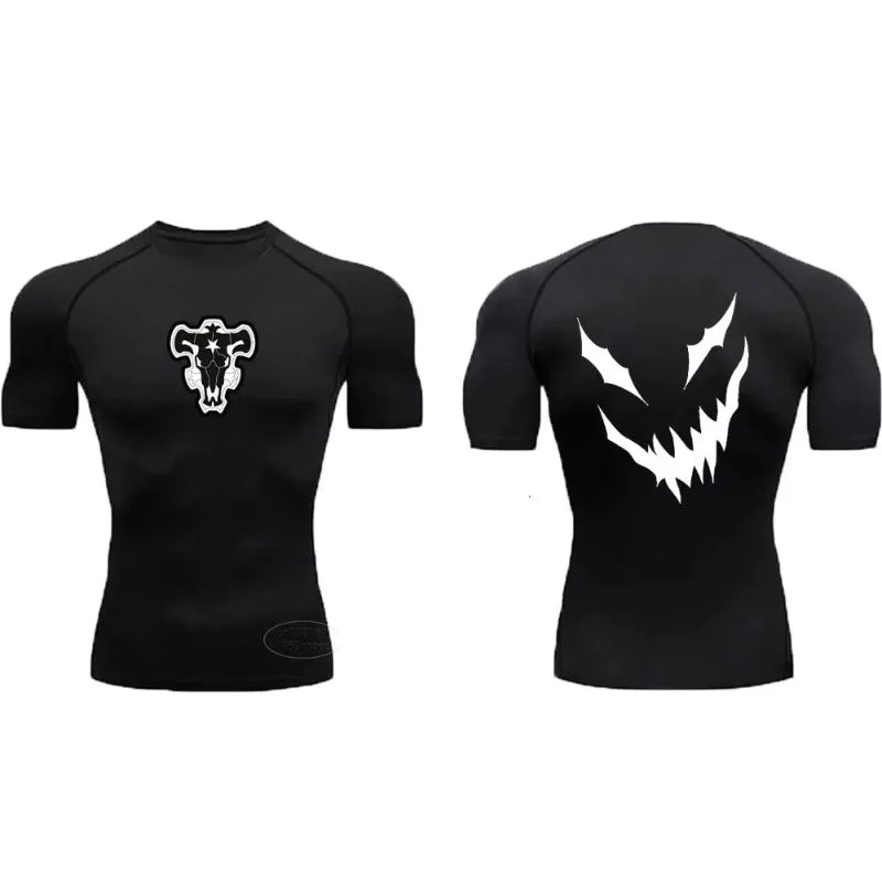 Men's Fitness Compression Quick-Drying Sports T-Shirt Summer Gym Basement Sports Sweatshirt Casual Sweat Absorbing Tight Fit Top