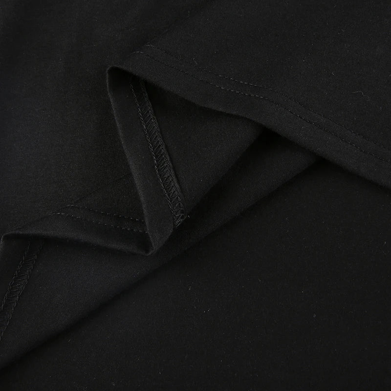 Fairycore T-shirt 90s Emo Girl Y2k Aesthetic Punk Crop Top Slim Fit Harajuku Retro Sexy Streetwear Letter Printed Sexy Clothes