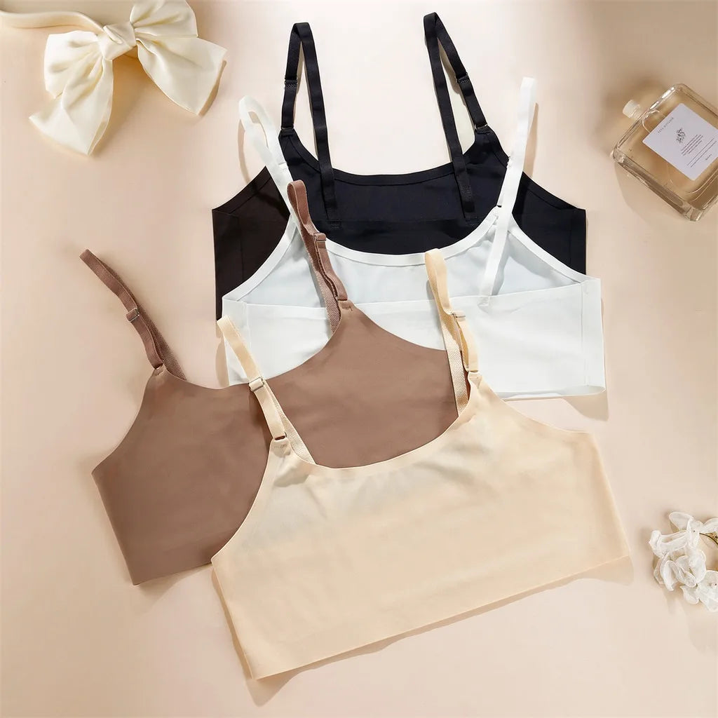 ZXYOUPING Ice Silk Seamless Bra Beauty Back Sports Yoga Bra Top No Chest Pad Wireless Bra Plus Size Underwear