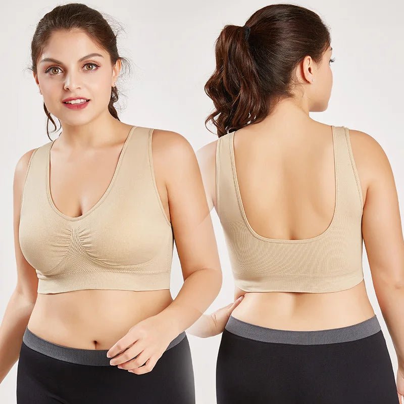 3pcs/Set Seamless Push up Yoga Running Bra Wireless Fitness Sports Bra plus Size S-5XL Women Removable Pad Underwear
