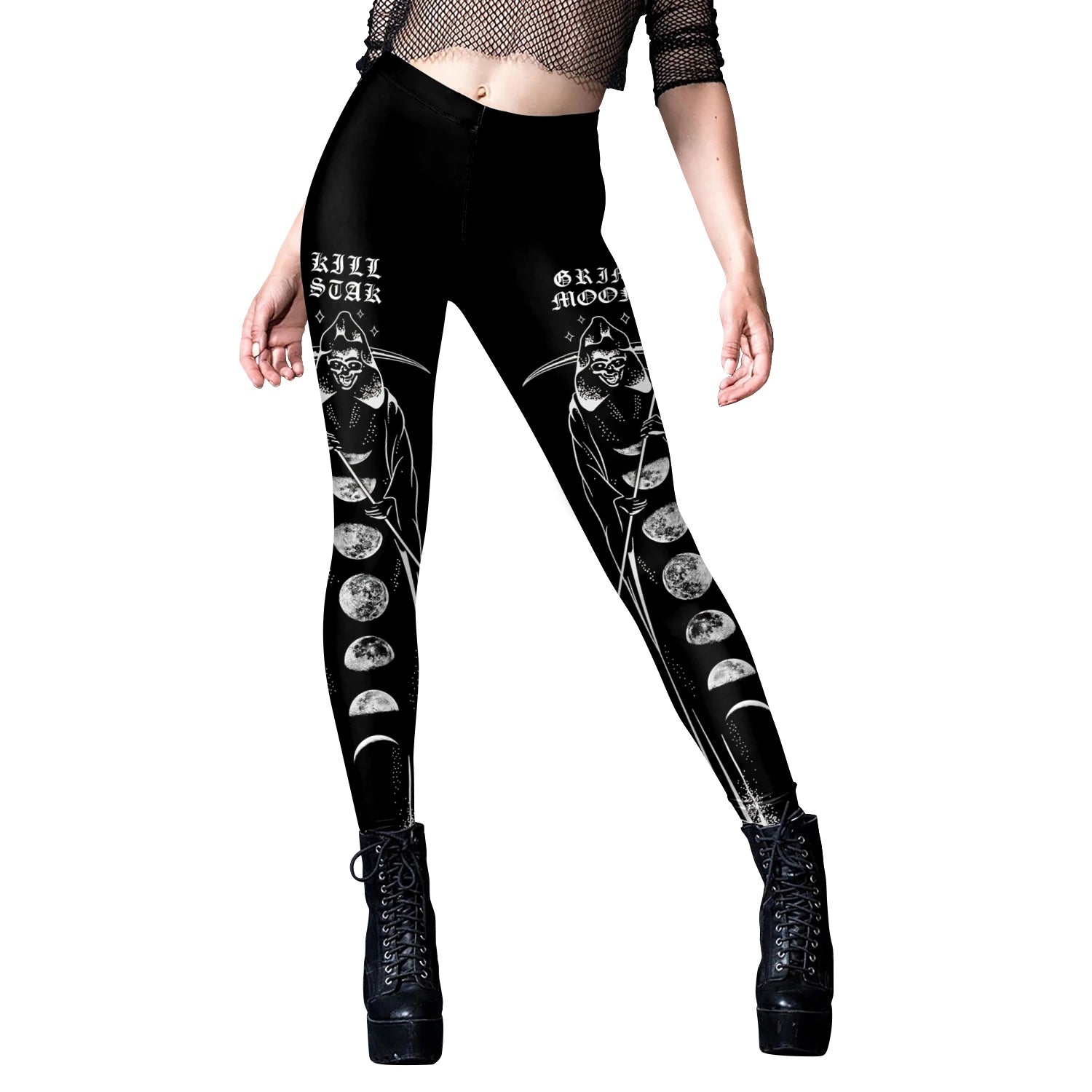 [You're My Secret] Sexy Women's Black Ouija Punk Rock Gothic Leggings For Women Push Up Fitness Legging Stretch Printed Leggins