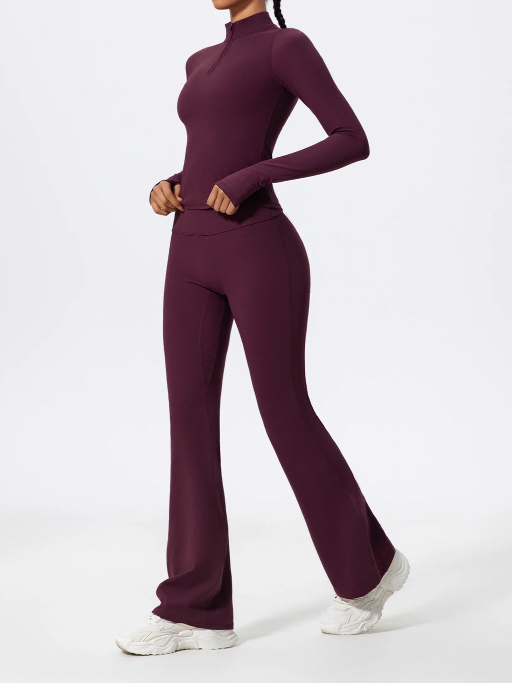 Hearuisavy Straight-Leg Sports Pants Gym Clothing Pilates Fitness Tights Naked Feeling Compression Wide Leg Yoga Leggings Women