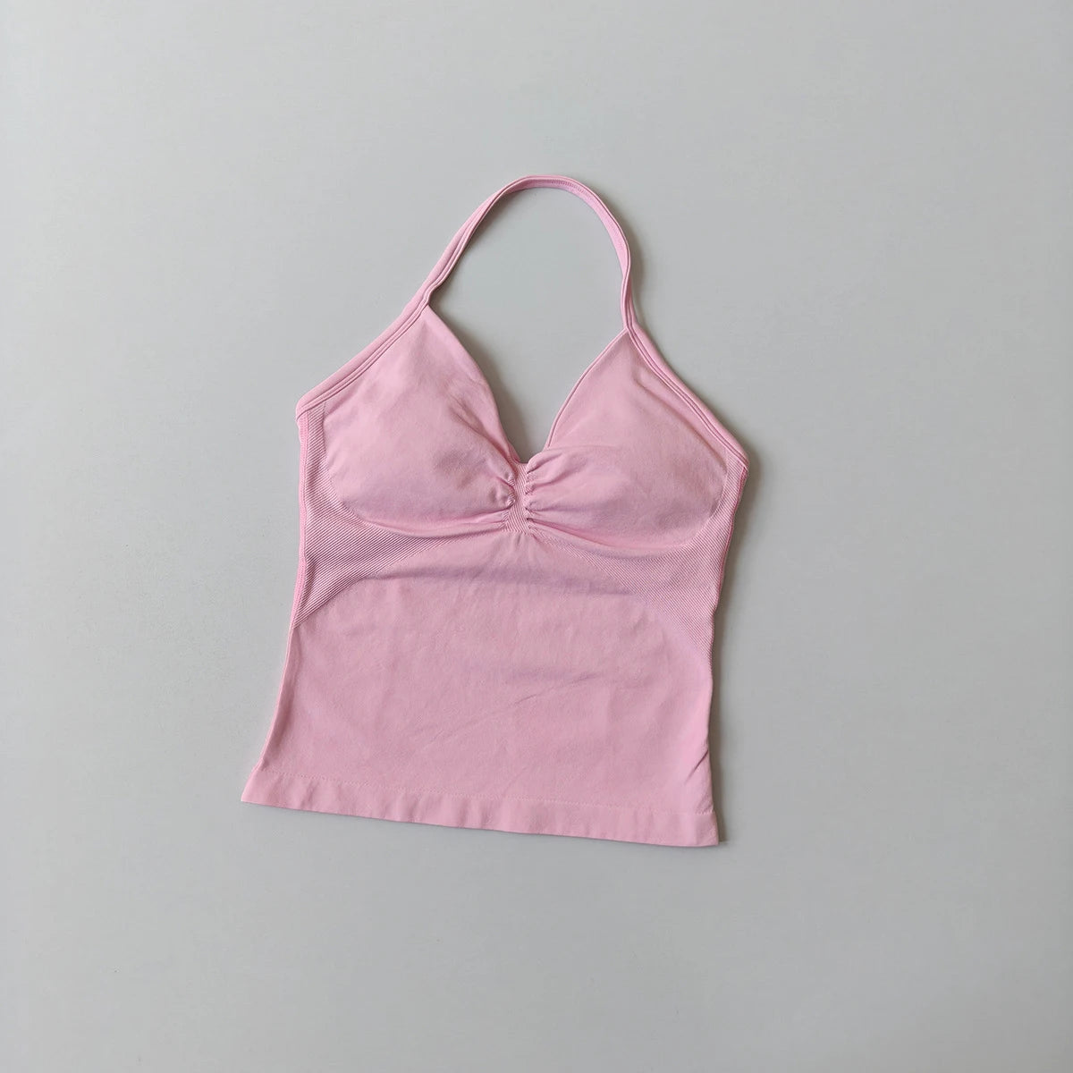 NO LOGO Women's Longline Strappy Backless Gym Top Scrunch Workout Open Back Bra Tank Top for Running Yoga Shirt