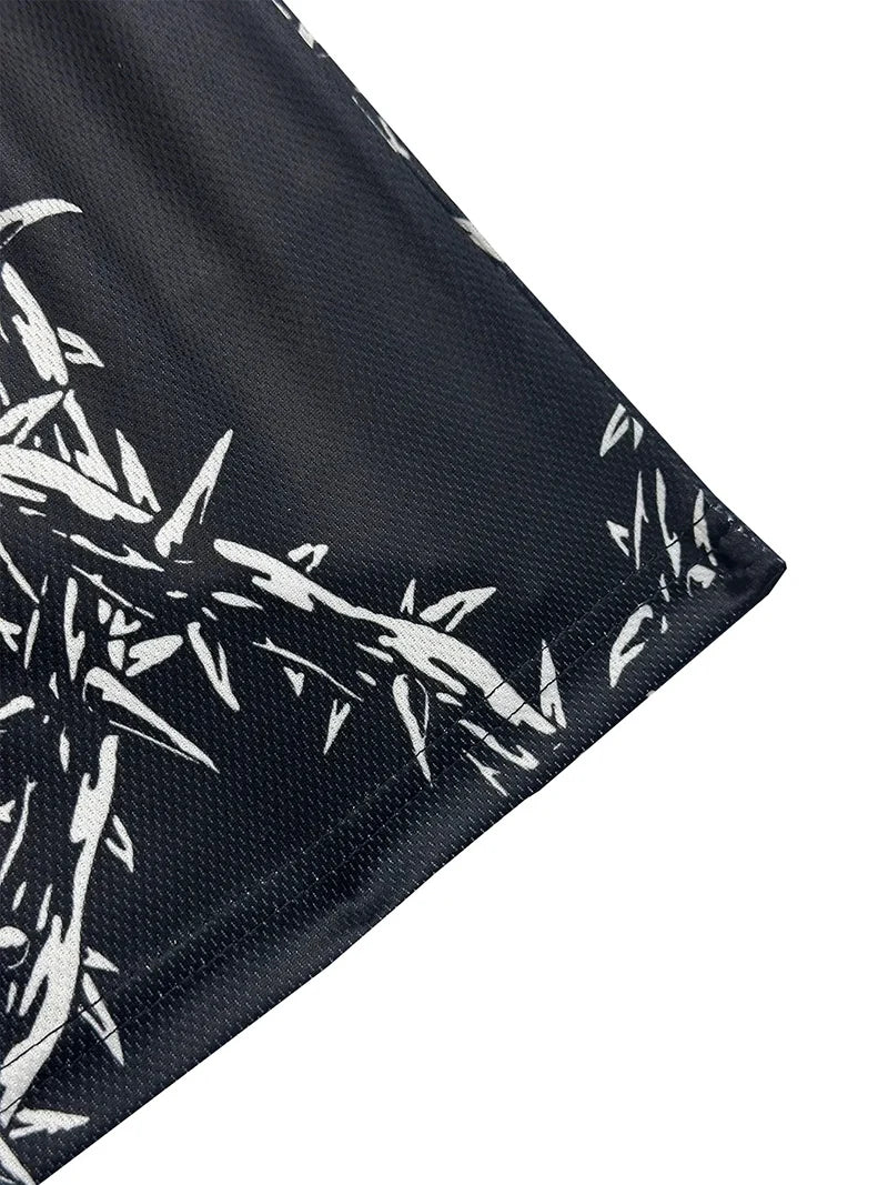 Y2K Christian Angel Cross Print Gym Shorts for Men Active Track Shorts with Pockets Athletic Workout Training Running Jogging