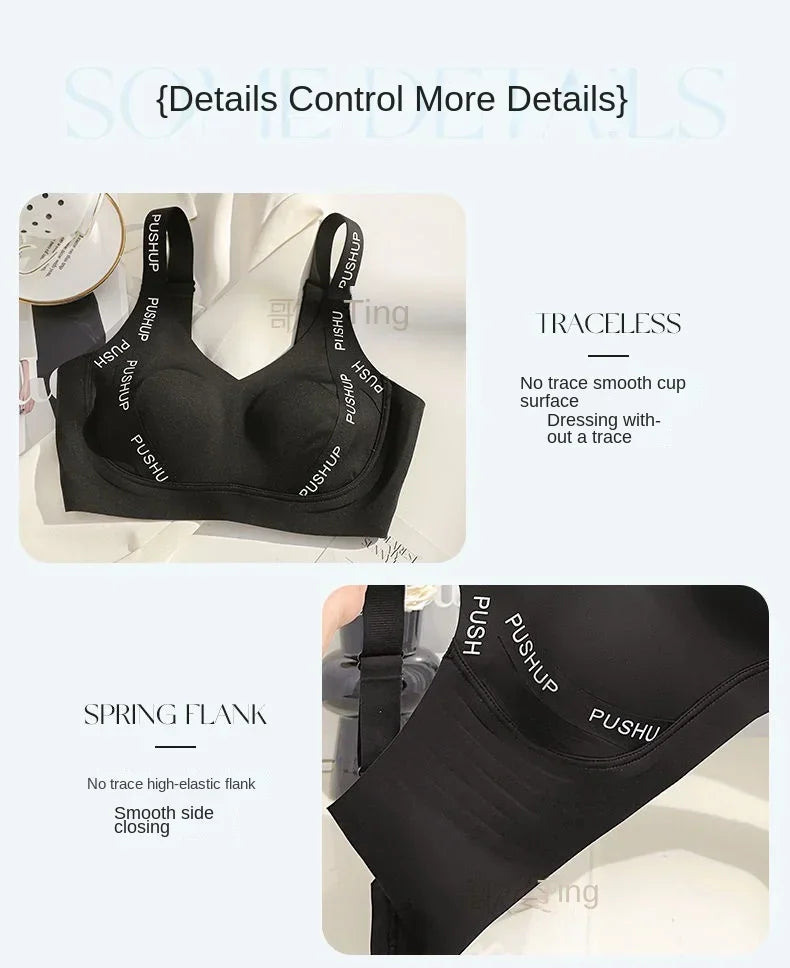 MOYISU JPN UK Full Cup Big Bra with Small Bra Women's Summer Thin Collection Breast Anti-sag Plus Size Seamless Sports Bra M-3XL