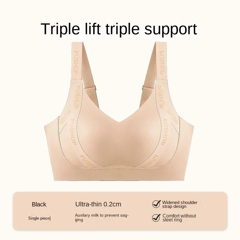 MOYISU JPN UK Full Cup Big Bra with Small Bra Women's Summer Thin Collection Breast Anti-sag Plus Size Seamless Sports Bra M-3XL