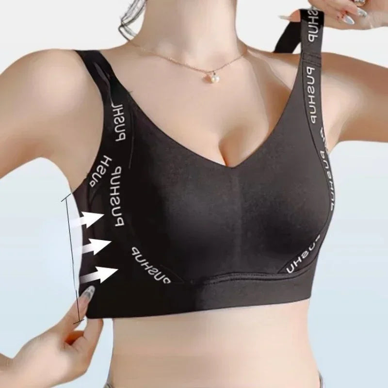 MOYISU JPN UK Full Cup Big Bra with Small Bra Women's Summer Thin Collection Breast Anti-sag Plus Size Seamless Sports Bra M-3XL
