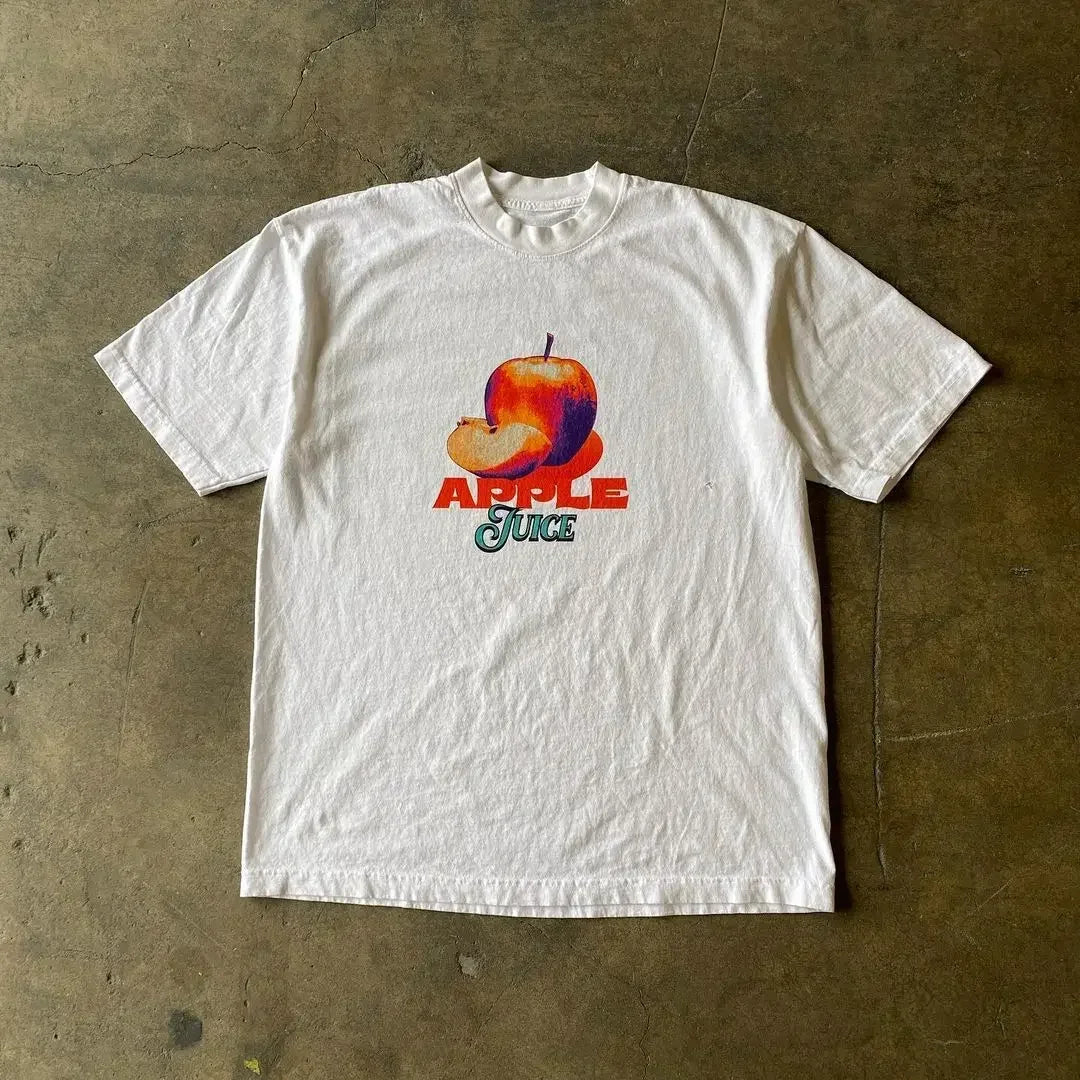 2024 Retro Kawaii Oversized Summer Trend Funny T shirts Printed Versatile Couple Cotton Y2k Casual Loose Tops New Simple Tee