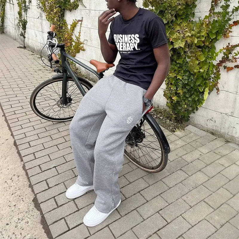 Streetwear Hoodie Sets Mens Y2K Straight Sweatpants Fashion Embroidery Logo Suits Casual High Street Couple Training Suit