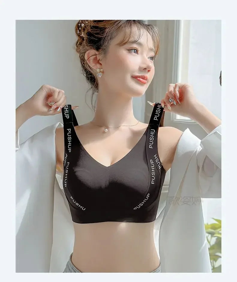 MOYISU JPN UK Full Cup Big Bra with Small Bra Women's Summer Thin Collection Breast Anti-sag Plus Size Seamless Sports Bra M-3XL