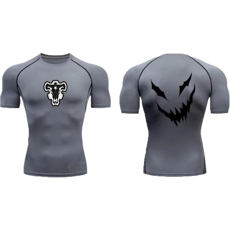 Men's Fitness Compression Quick-Drying Sports T-Shirt Summer Gym Basement Sports Sweatshirt Casual Sweat Absorbing Tight Fit Top