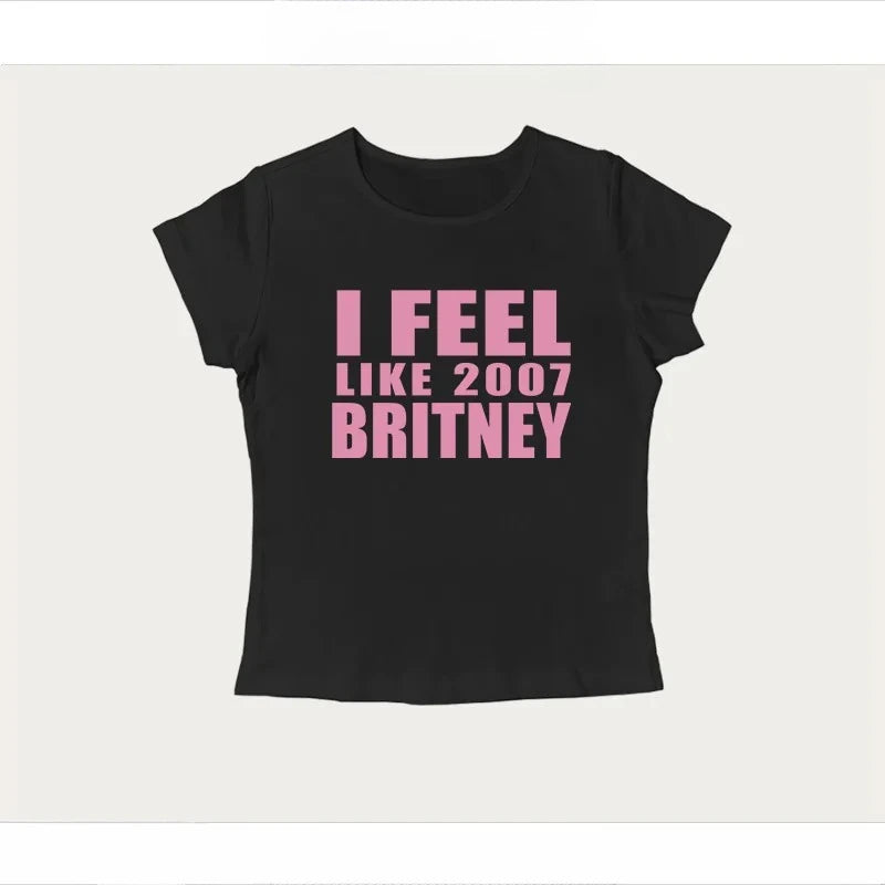 Y2K 2000s Vinage Crop Top Letter Print Casual Short Sleeve T-shirt Fashion Spicy Girl Sexy Baby Tee 2025 Summer Woman Clothing