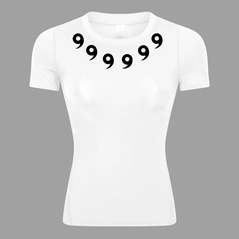 Graphic Short Sleeve Compression Shirt for Women Athletic Yoga Running Tees Tshirts Summer Gym Workout Quick Dry Baselayers Tops