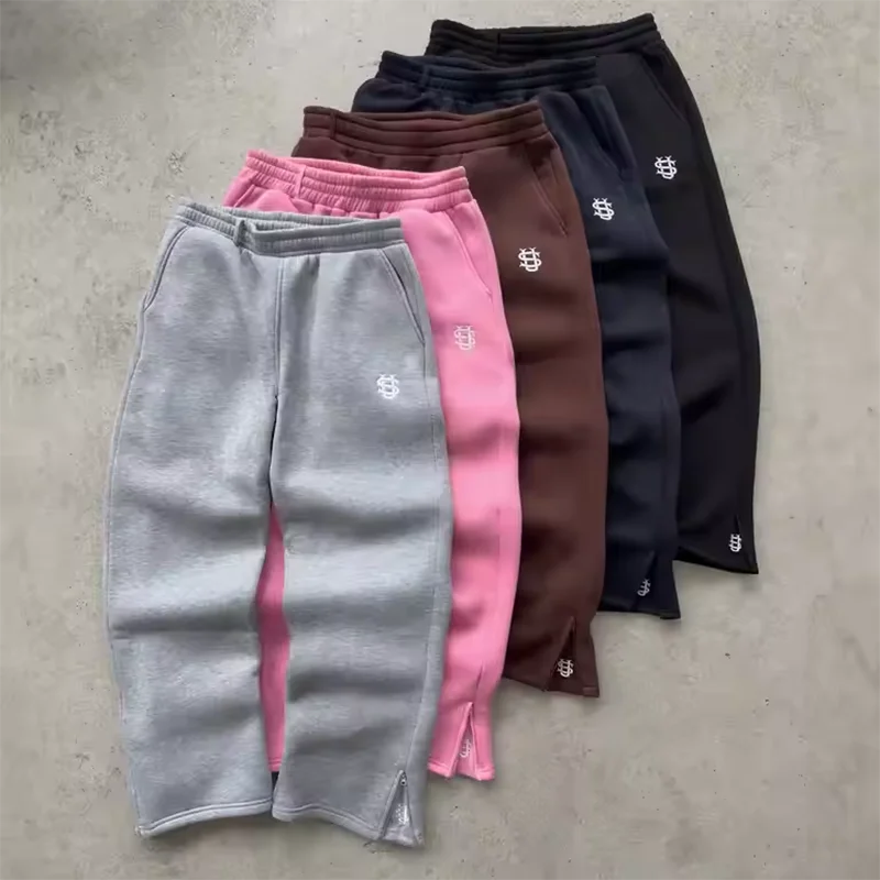 Streetwear Hoodie Sets Mens Y2K Straight Sweatpants Fashion Embroidery Logo Suits Casual High Street Couple Training Suit