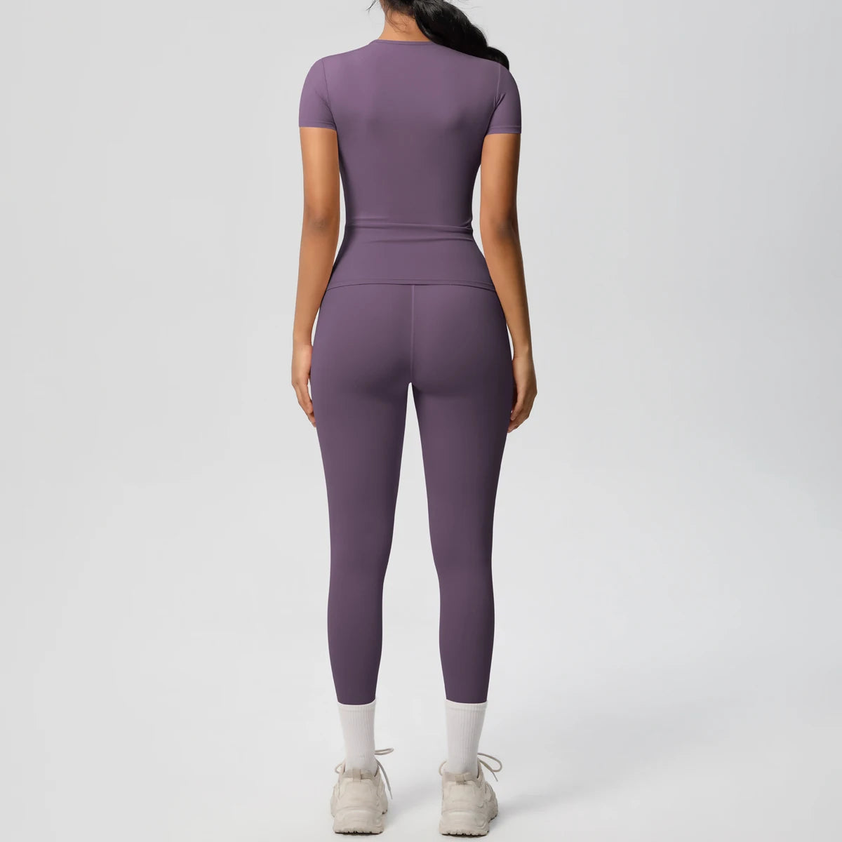 Women 2pcs Patchwork Sport Yoga Suit Gym Sports Crop Tops Sexy Bodycon Crop Tube Top Workout Leggins Booty Bum Leggins