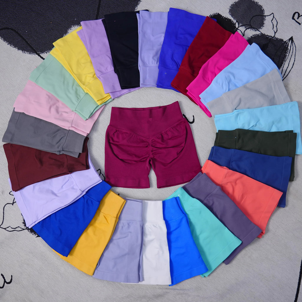 DF Dynamic Shorts 4.5" Women's Seamless Yoga Shorts High Waisted Butt Lifting Breathable Workout Gym Running Comfort