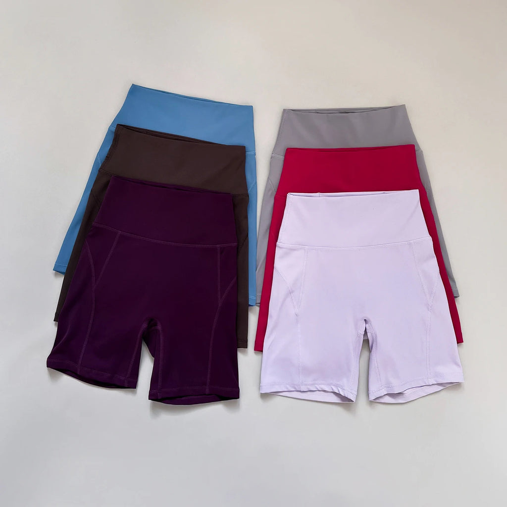 High waisted and hip lifting peach hip sports shorts for women in summer  feeling yoga and fitness pants for running and cycling