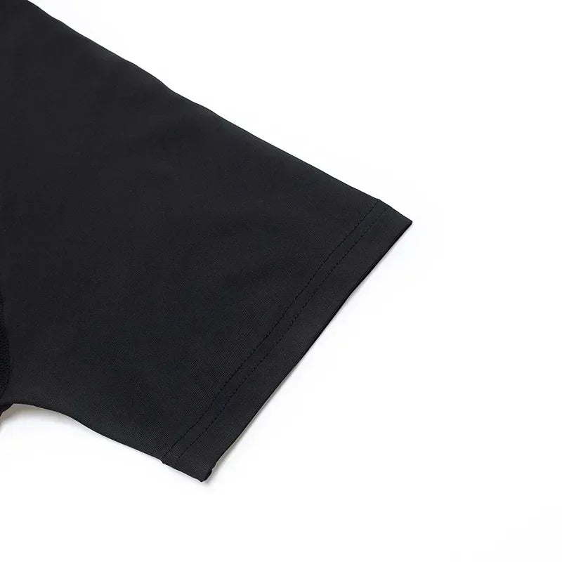 Y2K Compression Men's Fitness Gym Skeleton Harajuku Sports Running Fighting T-shirt Top Quick-drying Short-sleeved Towel Loop