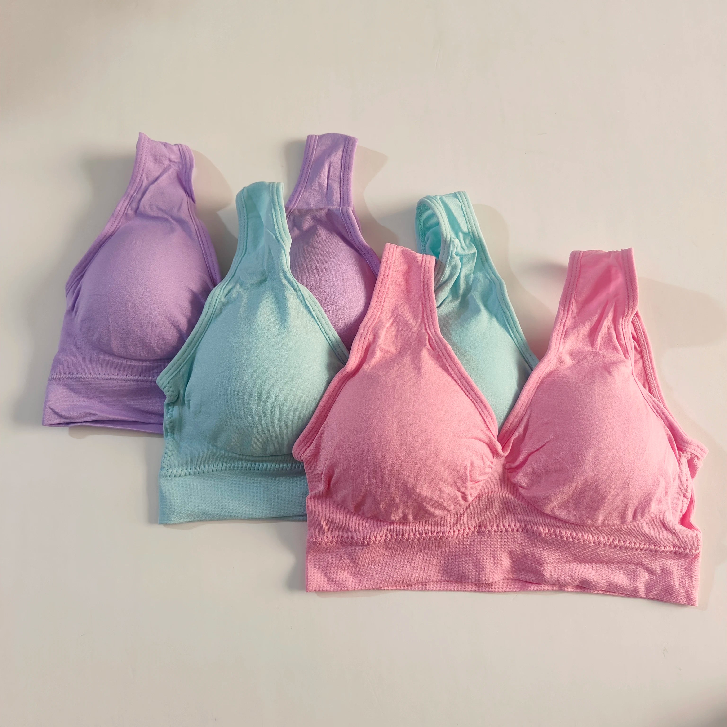 3pcs/Set Seamless Push up Yoga Running Bra Wireless Fitness Sports Bra plus Size S-5XL Women Removable Pad Underwear