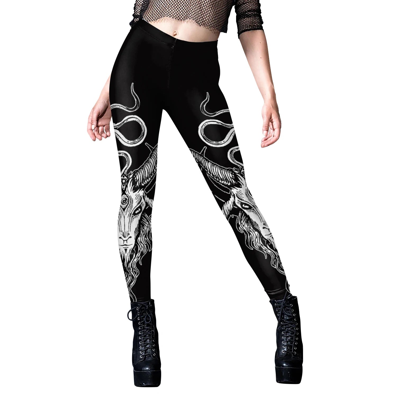 [You're My Secret] Sexy Women's Black Ouija Punk Rock Gothic Leggings For Women Push Up Fitness Legging Stretch Printed Leggins