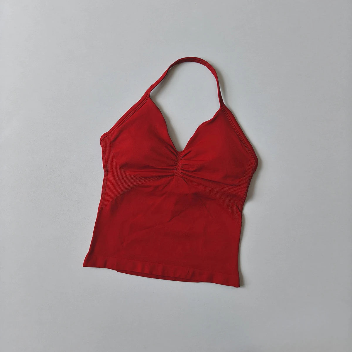 NO LOGO Women's Longline Strappy Backless Gym Top Scrunch Workout Open Back Bra Tank Top for Running Yoga Shirt