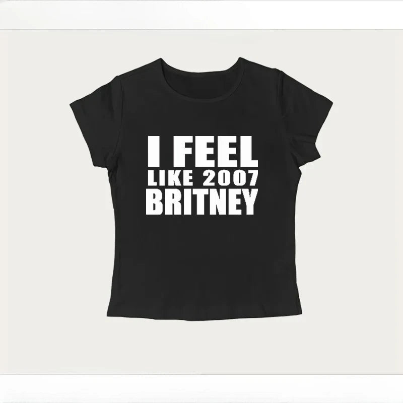 Y2K 2000s Vinage Crop Top Letter Print Casual Short Sleeve T-shirt Fashion Spicy Girl Sexy Baby Tee 2025 Summer Woman Clothing