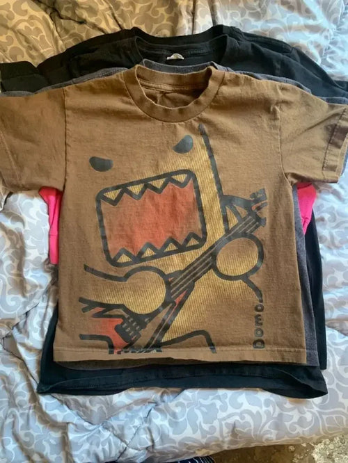 2024 Retro Kawaii Oversized Summer Trend Funny T shirts Printed Versatile Couple Cotton Y2k Casual Loose Tops New Simple Tee