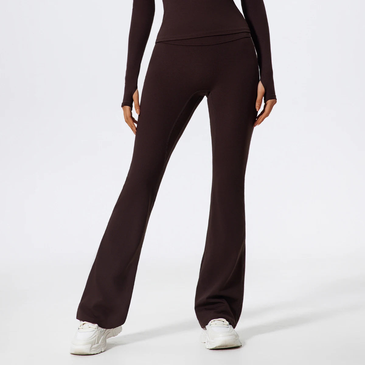 Hearuisavy Straight-Leg Sports Pants Gym Clothing Pilates Fitness Tights Naked Feeling Compression Wide Leg Yoga Leggings Women