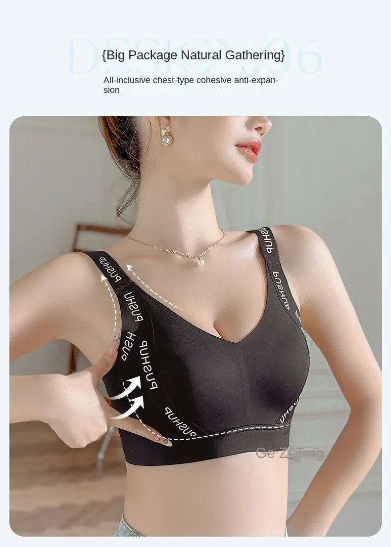 MOYISU JPN UK Full Cup Big Bra with Small Bra Women's Summer Thin Collection Breast Anti-sag Plus Size Seamless Sports Bra M-3XL