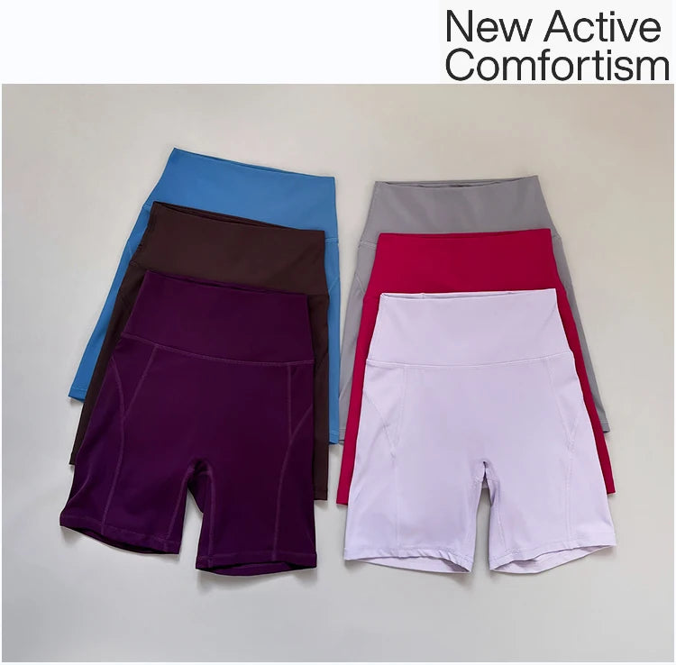 High waisted and hip lifting peach hip sports shorts for women in summer  feeling yoga and fitness pants for running and cycling