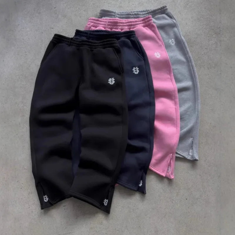 Fashion Embroidery Spring and Autumn Men's Pants Hip Hop Street Wear Casual Sports Pants Loose Y2K Zipper Hip Hop Men's Pants