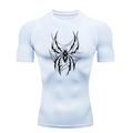 Spider Print 2026 Men's Sports T-shirt Training Fitness Compression Quick Dry Short Sleeve T-Shirt Athletic Tees Gym Wear
