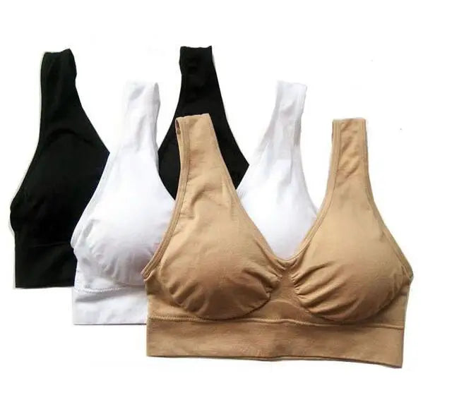 3pcs/Set Seamless Push up Yoga Running Bra Wireless Fitness Sports Bra plus Size S-5XL Women Removable Pad Underwear