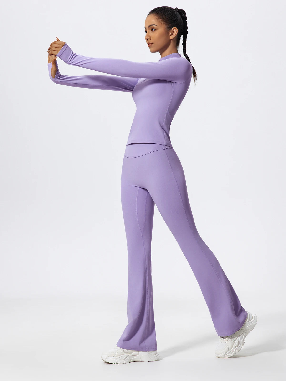 Hearuisavy Straight-Leg Sports Pants Gym Clothing Pilates Fitness Tights Naked Feeling Compression Wide Leg Yoga Leggings Women