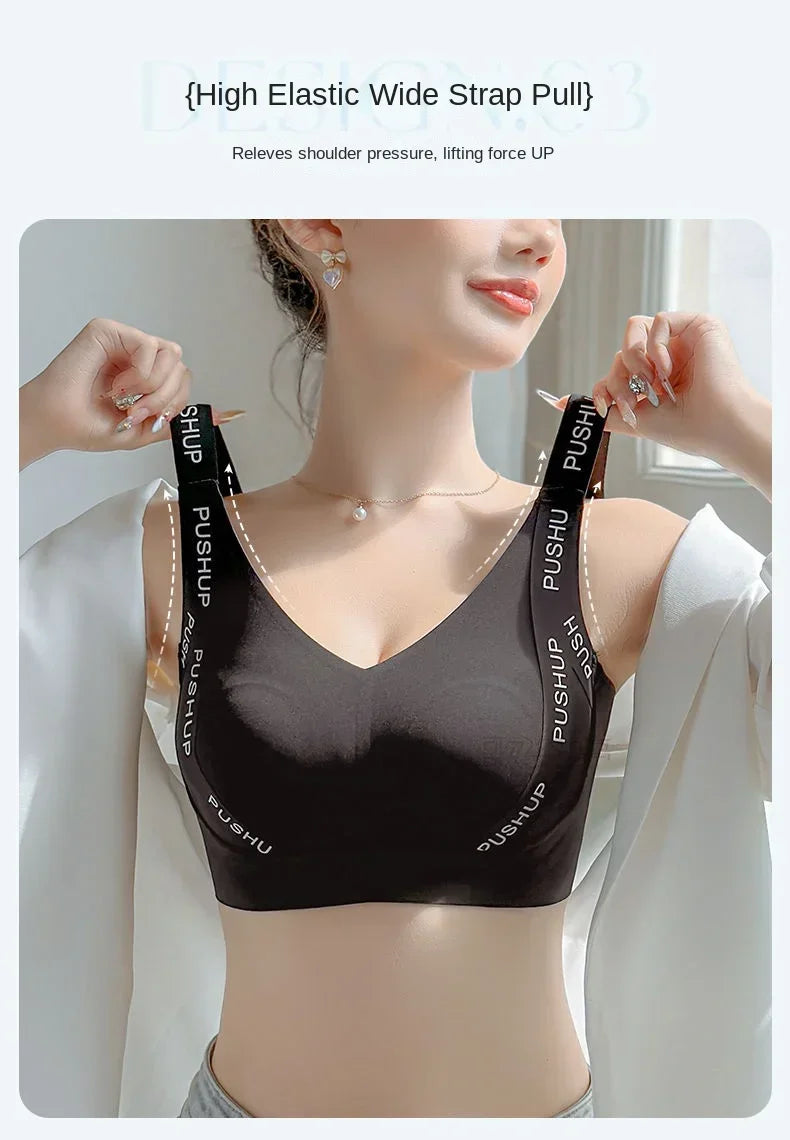 MOYISU JPN UK Full Cup Big Bra with Small Bra Women's Summer Thin Collection Breast Anti-sag Plus Size Seamless Sports Bra M-3XL