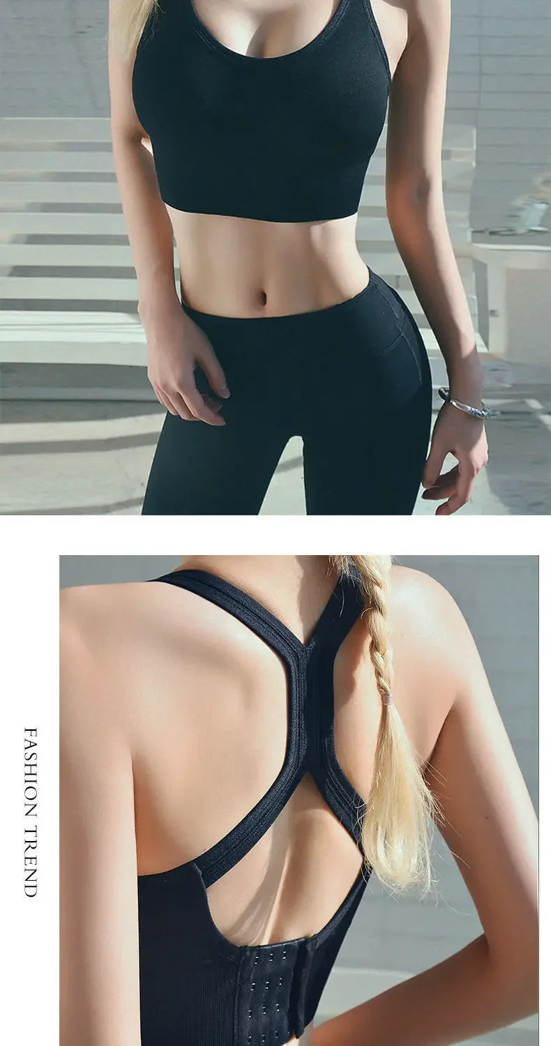 New Women Four Season No Steel Ring Gathering Bra Fashionable U-neck Sports Seamless Shock-absorbing Anti Glare Women Underwear