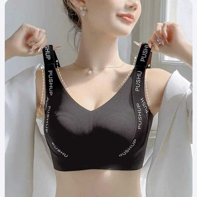 MOYISU JPN UK Full Cup Big Bra with Small Bra Women's Summer Thin Collection Breast Anti-sag Plus Size Seamless Sports Bra M-3XL
