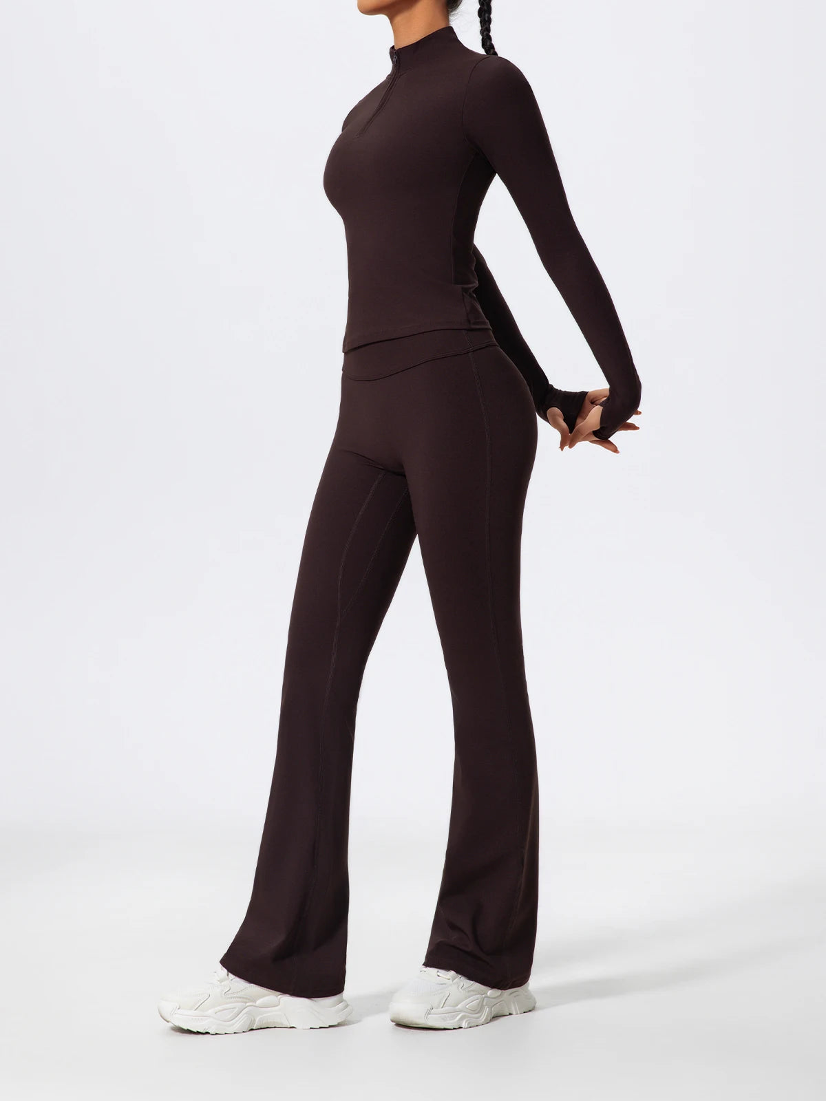 Hearuisavy Straight-Leg Sports Pants Gym Clothing Pilates Fitness Tights Naked Feeling Compression Wide Leg Yoga Leggings Women