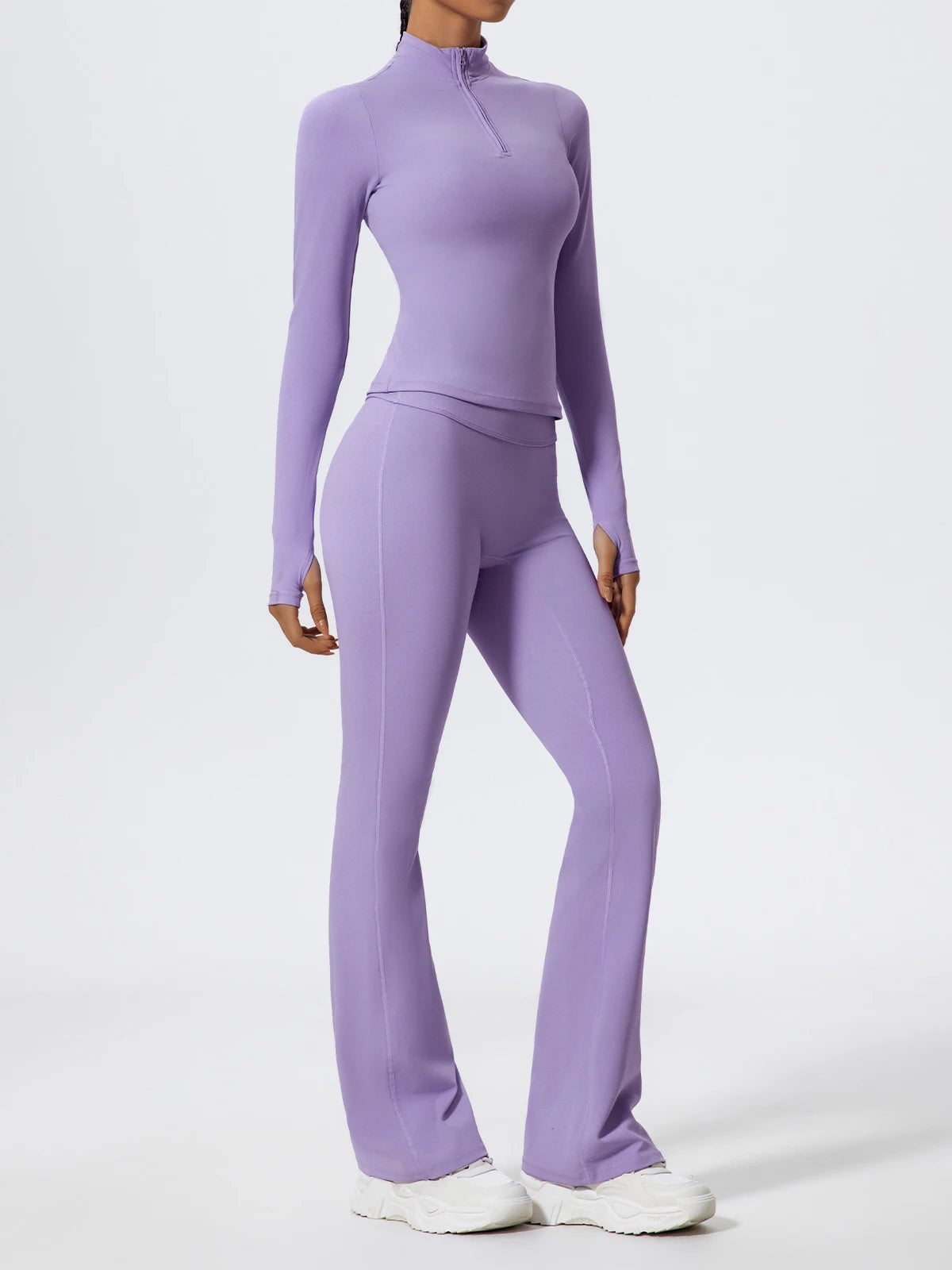 Hearuisavy Straight-Leg Sports Pants Gym Clothing Pilates Fitness Tights Naked Feeling Compression Wide Leg Yoga Leggings Women