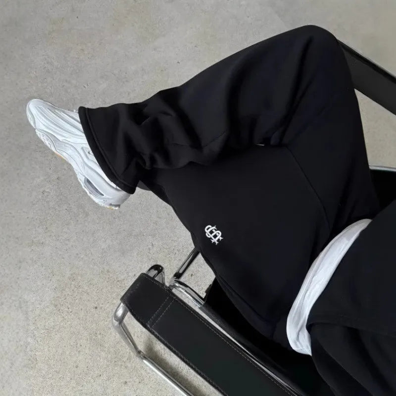 Fashion Embroidery Spring and Autumn Men's Pants Hip Hop Street Wear Casual Sports Pants Loose Y2K Zipper Hip Hop Men's Pants