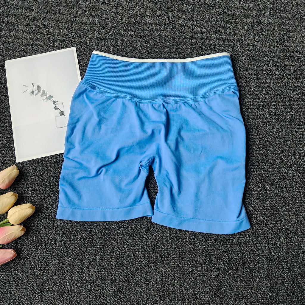 Peach Buttock Yoga Suit Women Gym Seamless Suspender Gathering Bra High Waist Hip Lifting Belly Tightening Shorts Fitness Set