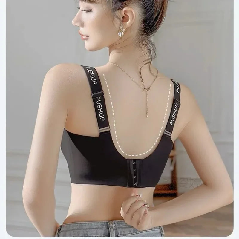 MOYISU JPN UK Full Cup Big Bra with Small Bra Women's Summer Thin Collection Breast Anti-sag Plus Size Seamless Sports Bra M-3XL