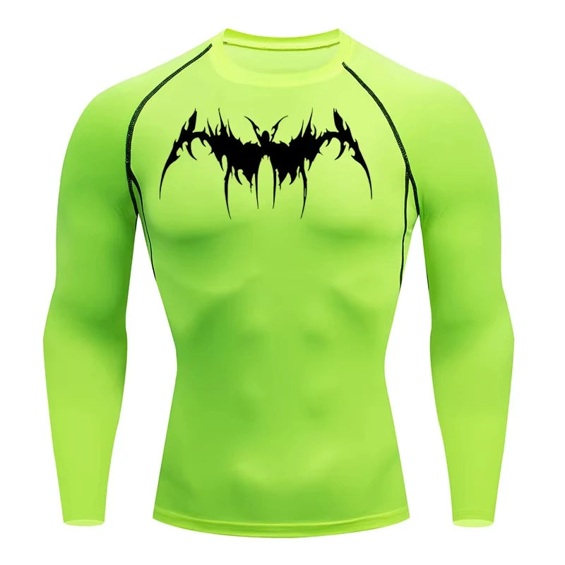 Y2K Compression Men's Fitness Gym Skeleton Harajuku Sports Running Fighting T-shirt Top Quick-drying Short-sleeved Towel Loop