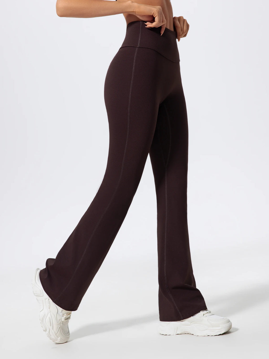 Hearuisavy Straight-Leg Sports Pants Gym Clothing Pilates Fitness Tights Naked Feeling Compression Wide Leg Yoga Leggings Women