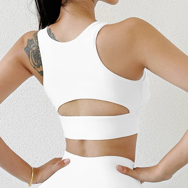 SOISOU Nylon Gym Sexiest Bra For Women Yoga Sport Top Women Tight Elastic Breathable Chest Pad Removable Crop Top 5 Colors