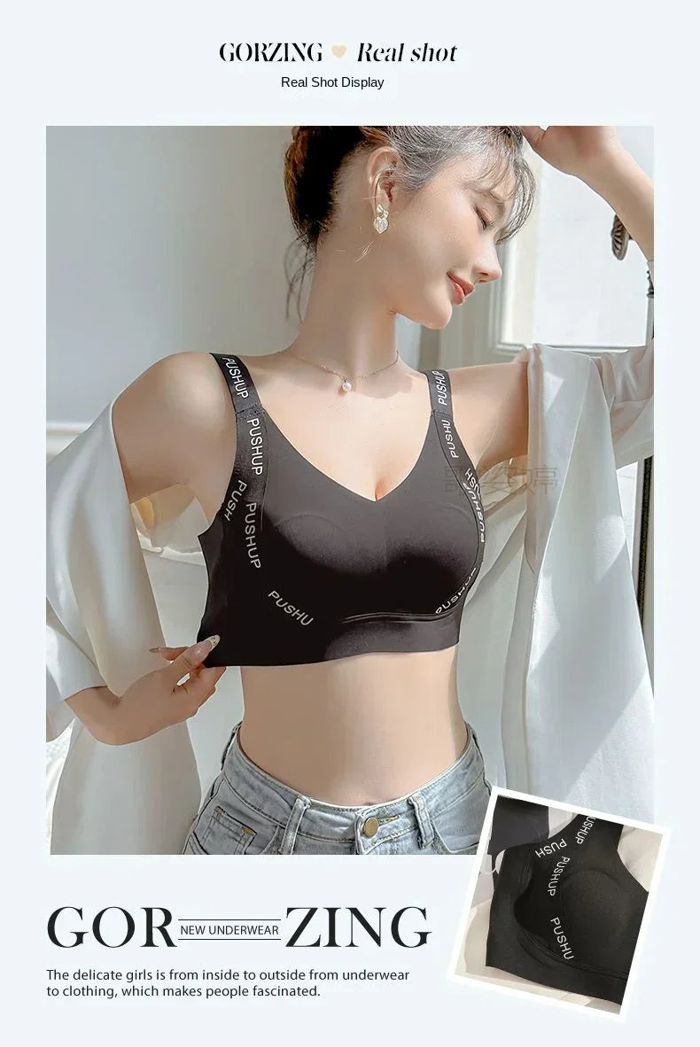 MOYISU JPN UK Full Cup Big Bra with Small Bra Women's Summer Thin Collection Breast Anti-sag Plus Size Seamless Sports Bra M-3XL